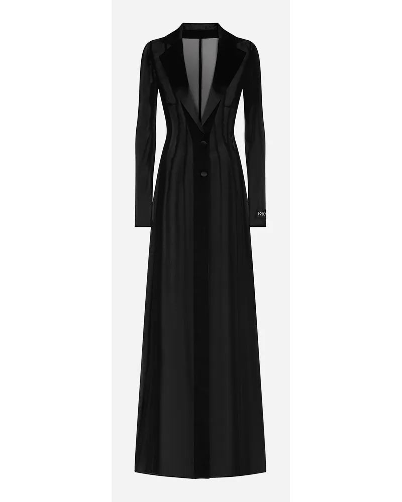 Dolce & Gabbana Spolverino In Chiffon Di Seta - Donna Cappotti E Giubbotti Nero Seta Nero