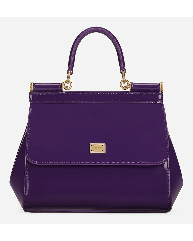Dolce & Gabbana Borsa A Mano Sicily Media - Donna Borse A Mano Viola Pelle Viola