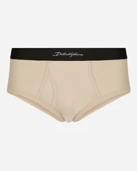 Dolce & Gabbana Slip Brando Cotone Bielastico - Uomo Intimo E Loungewear Beige Beige