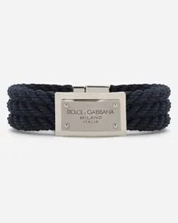 Dolce & Gabbana Bracciale Cordino "marina" - Uomo Bijoux Blu Metallo Blu