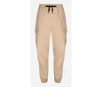 Cotton Cargo Pants With Branded Tag - Uomo Pantaloni E Shorts Beige Cotone