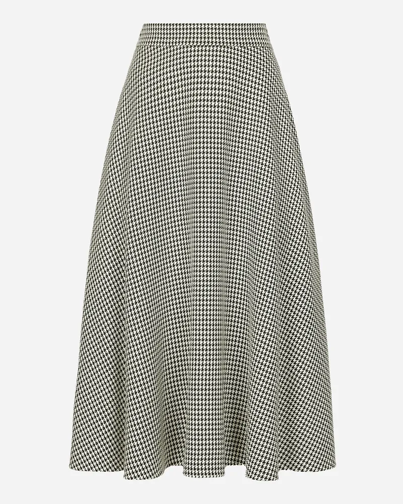 Dolce & Gabbana Gonna Longuette A Ruota In Pied De Poule Di Lana - Donna Gonne Multicolore Quadri-check-tartan