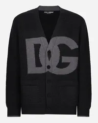 Dolce & Gabbana Cardigan In Lana Fatta A Mano - Uomo Maglieria Grigio Grigio