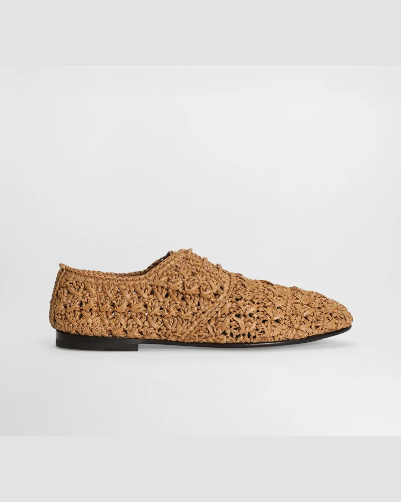 Dolce & Gabbana Derby In Rafia Intrecciata - Uomo Stringate Beige Beige
