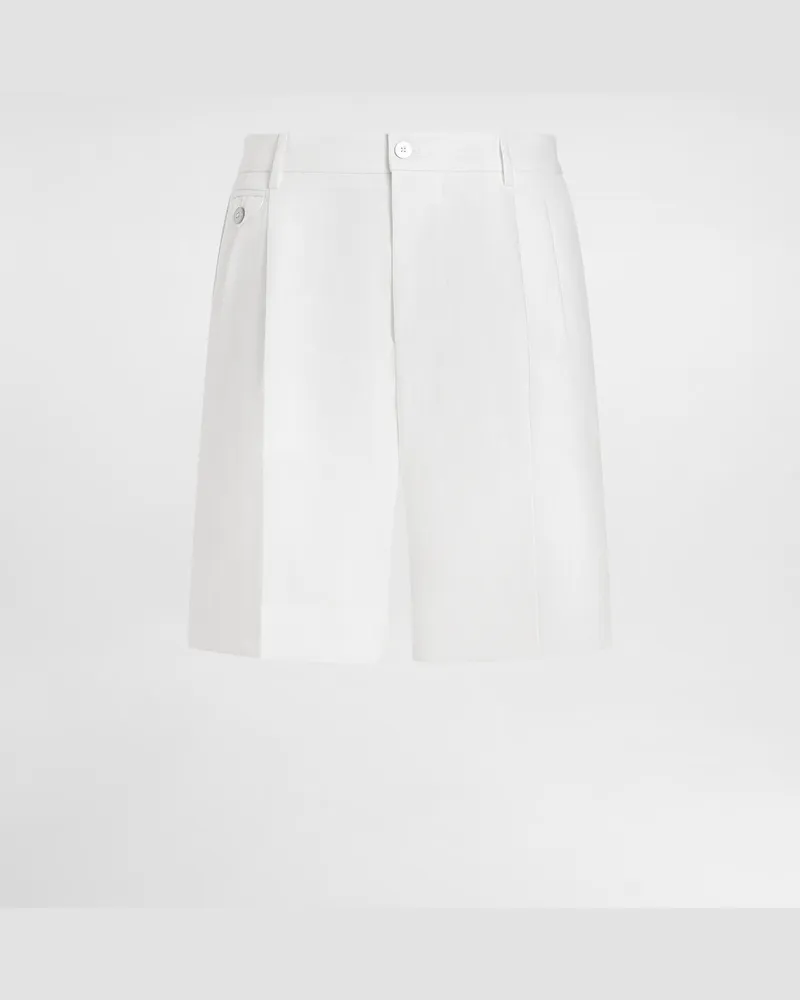 Dolce & Gabbana Bermuda In Lino - Uomo Pantaloni E Shorts Bianco Lino Bianco