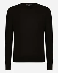 Dolce & Gabbana Maglia Girocollo In Cashmere - Uomo Maglieria Nero Cashmere Nero