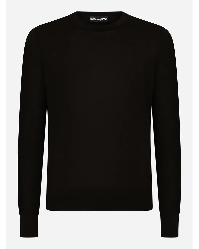 Dolce & Gabbana Maglia Girocollo In Cashmere - Uomo Maglieria Nero Cashmere Nero