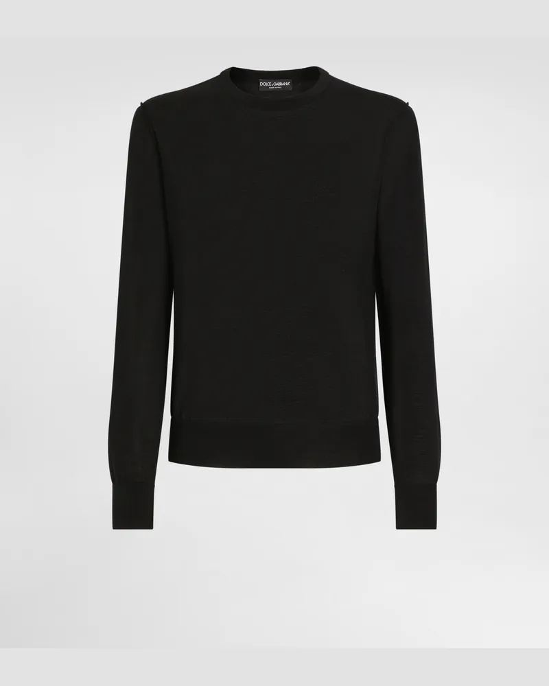 Dolce & Gabbana Maglia Girocollo In Cashmere - Uomo Maglieria Nero Cashmere Nero
