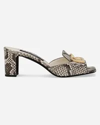 Dolce & Gabbana Mule In Pitone - Donna Slide E Mule Grigio Ghiaccio