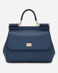 Dolce & Gabbana Borsa A Mano Sicily Grande - Donna Borse A Mano Blu Pelle Blu