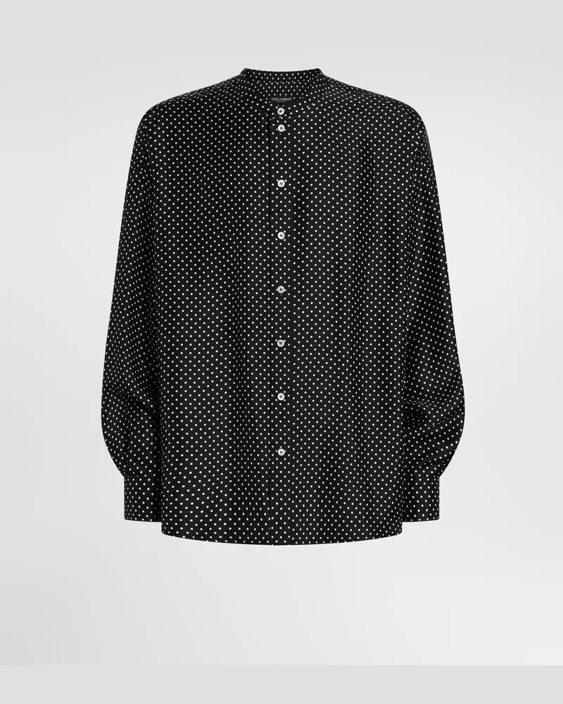 Dolce & Gabbana Camicia In Twill Di Seta Stampa Pois - Uomo Collection Multicolore Multicolore