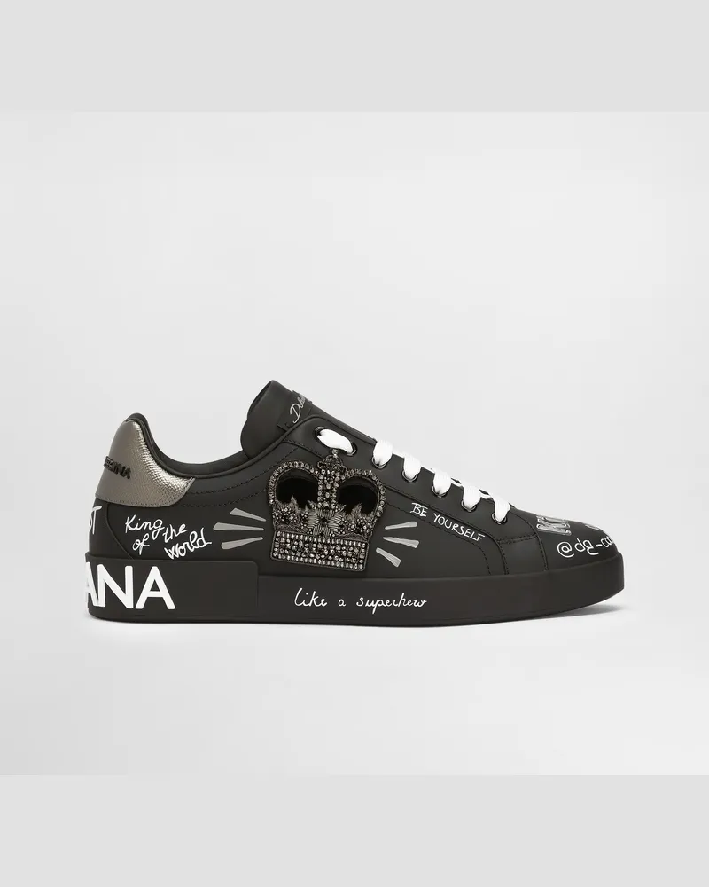 Dolce & Gabbana Sneaker Portofino In Pelle Di Vitello - Uomo Sneaker Multicolore Pelle Multicolore