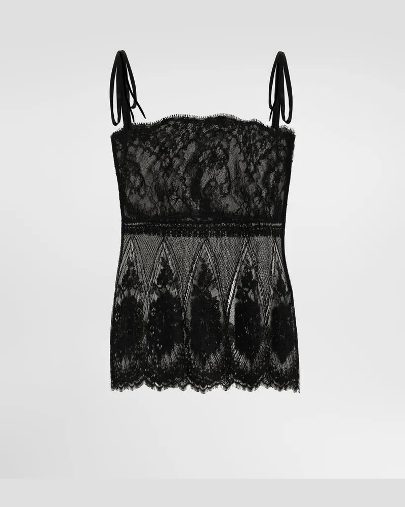 Dolce & Gabbana Top In Pizzo - Donna Camicie E Top Nero Nero