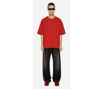 T-shirt Jersey Cotone Stampa Dg Vib3 E Logo - Uomo T-shirts E Polo Rosso Cotone