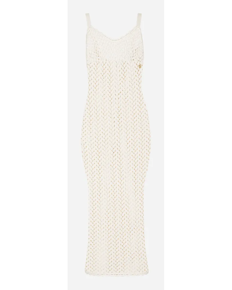 Dolce & Gabbana Abito Sottoveste In Crochet - Donna Abiti Bianco Viscosa Bianco