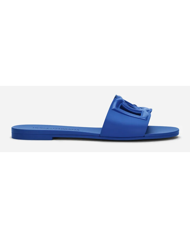 Dolce & Gabbana Slide Beachwear In Gomma - Donna Slide E Mule Blu Gomma Blu