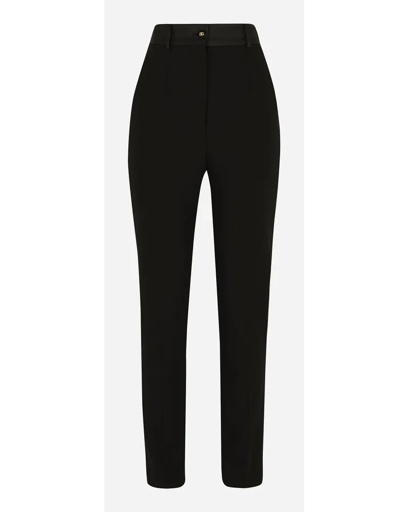 Dolce & Gabbana Pantaloni Tuxedo In Tela Di Lana - Donna Pantaloni E Shorts Nero Nero