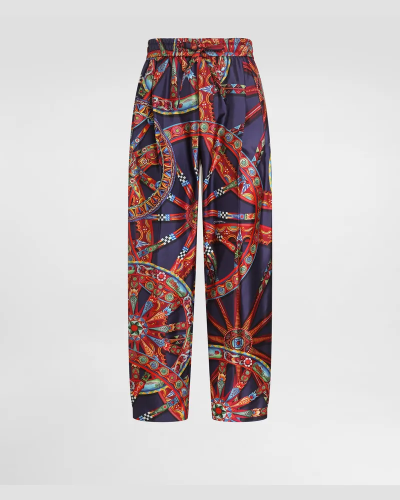 Dolce & Gabbana Pantaloni Jogging In Twill Stampa Carretto - Uomo Pantaloni E Shorts Multicolore Multicolore