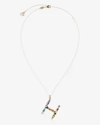 Dolce & Gabbana Pendente H Rainbow Alphabet Con Gemme Multicolor - Donna Collane Oro Oro