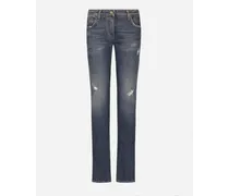 Jeans Con Fondo A Campana - Donna Denim Multicolore Cotone