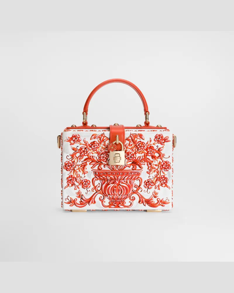 Dolce & Gabbana Borsa A Mano Dolce Box In Resina Maiolica - Donna Borse A Mano Arancione Arancione