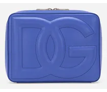 Dg Logo Bag Camera Bag Media In Pelle Di Vitello - Donna Borse A Spalla E Tracolla Blu Pelle