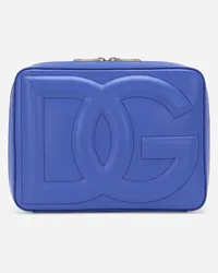 Dolce & Gabbana Dg Logo Bag Camera Bag Media In Pelle Di Vitello - Donna Borse A Spalla E Tracolla Blu Pelle Blu