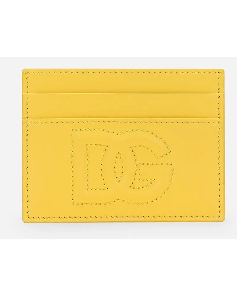 Dolce & Gabbana Portacarte Dg Logo - Donna Portafogli E Piccola Pelletteria Giallo Pelle Giallo