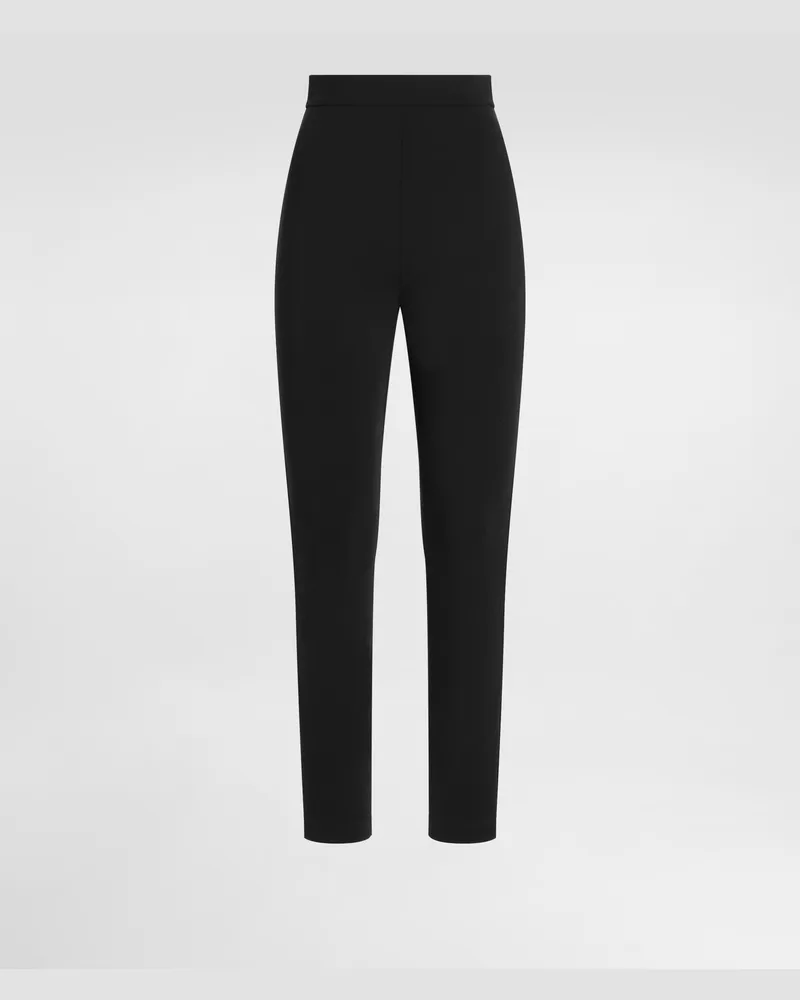 Dolce & Gabbana Leggings In Jersey Punto Milano - Donna Pantaloni E Shorts Nero Viscosa Nero