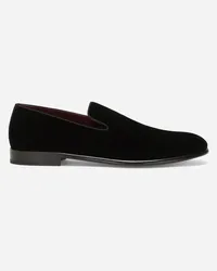 Dolce & Gabbana Pantofola In Velluto - Uomo Driver E Mocassini Nero Velluto Nero