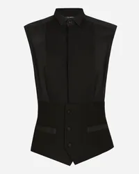 Dolce & Gabbana Camicia Tuxedo Smanicata In Cotone - Uomo Camicie Nero Nero