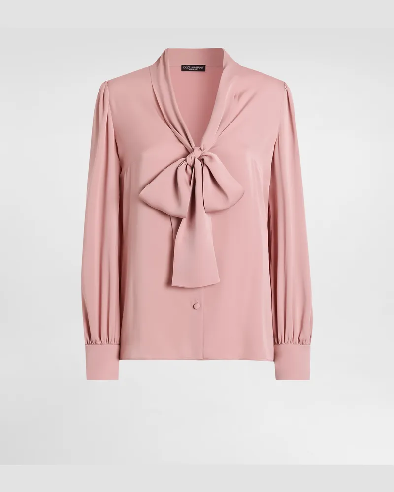 Dolce & Gabbana Camicia In Charmeuse Stretch - Donna Camicie E Top Rosa Seta Rosa