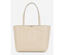 Borsa Dg Logo Shopping Piccola - Donna Borse Shopping Beige Pelle
