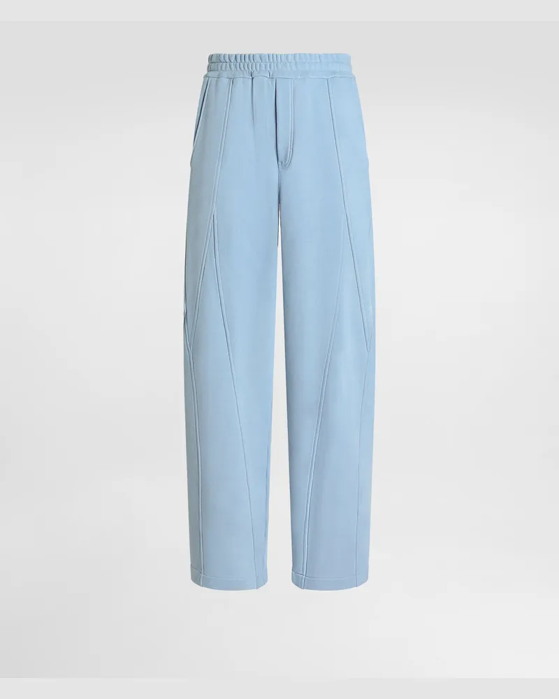 Dolce & Gabbana Pantaloni In Jersey Trattato - Uomo Pantaloni E Shorts Azzurro Azzurro