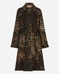 Dolce & Gabbana Cappotto In Lana Stampa Leopardo Con Cintura - Donna Cappotti E Giubbotti Stampa Animalier Lana Leo