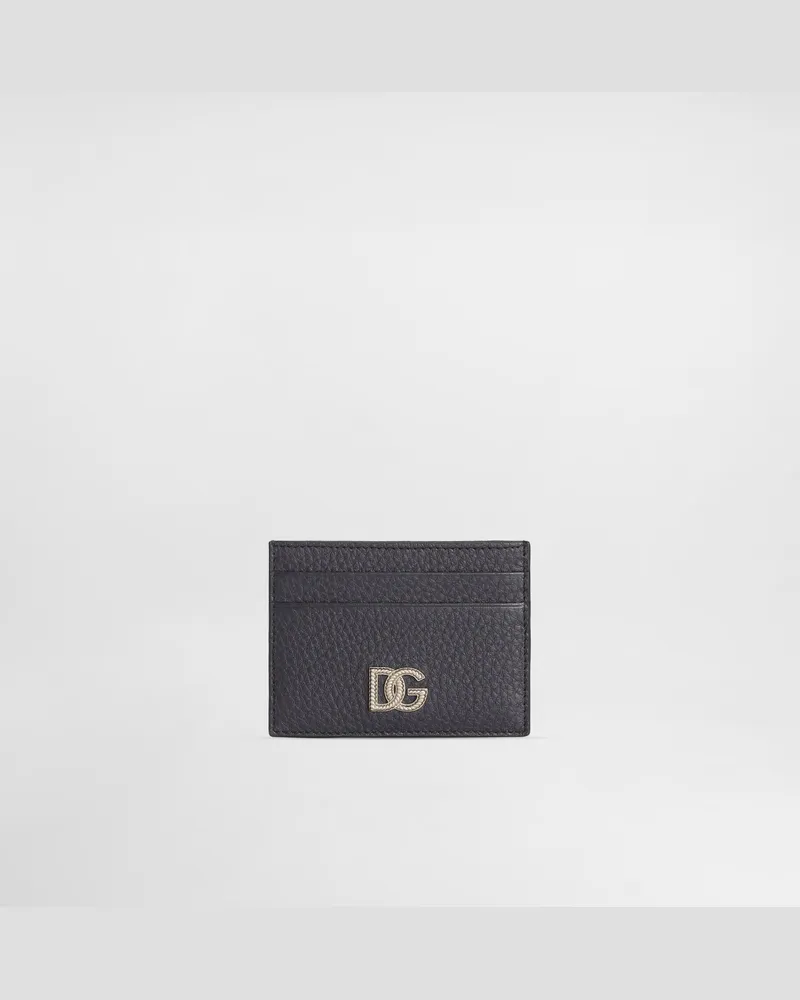 Dolce & Gabbana Portacarte In Pelle Di Vitello Con Logo - Uomo Portafogli E Piccola Pelletteria Blu Blu