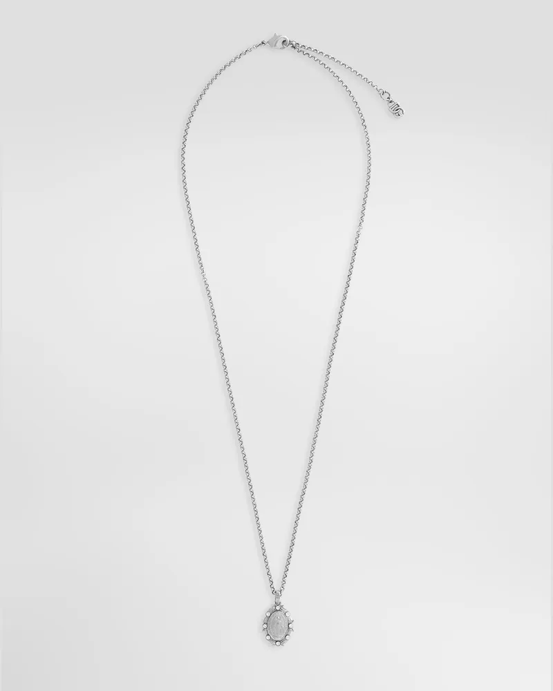 Dolce & Gabbana Pendant Necklace With Crystals - Uomo Bijoux Argento Metallo Argento