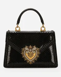 Dolce & Gabbana Borsa Devotion Piccola In Pitone - Donna Borse A Spalla E Tracolla Nero Nero