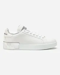 Dolce & Gabbana Sneakers Portofino In Vitello Nappato - Donna Sneaker Argento Pelle Argento