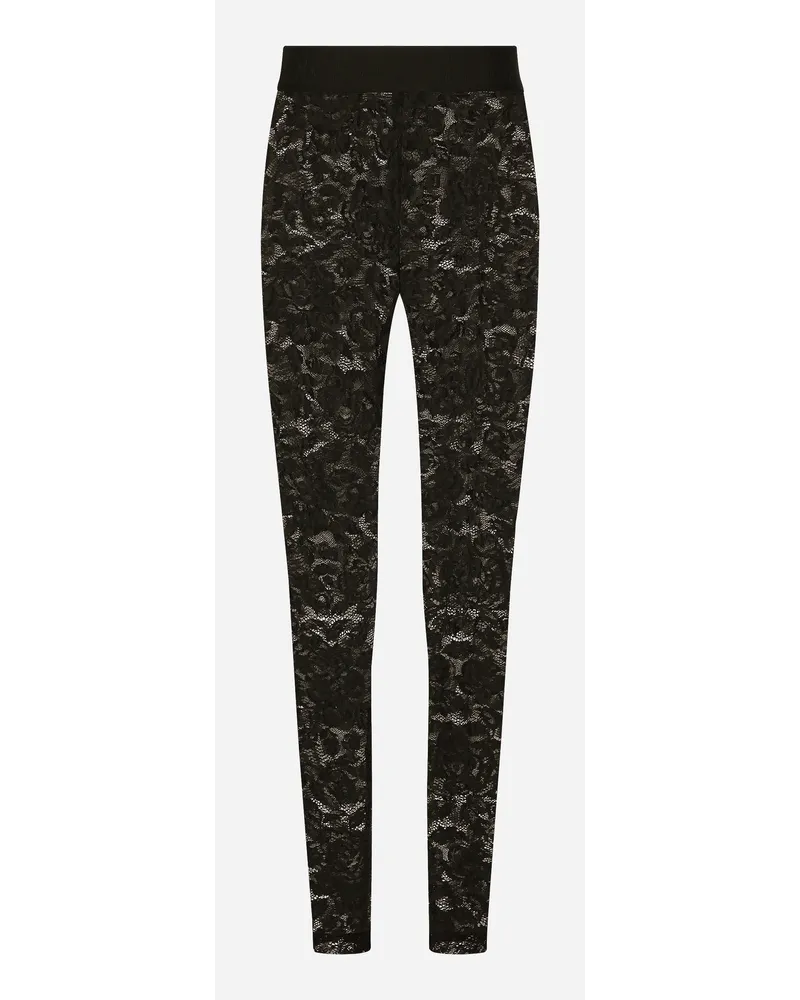 Dolce & Gabbana Floral Lace-stitch Leggings - Donna Pantaloni E Shorts Nero Pizzo Nero