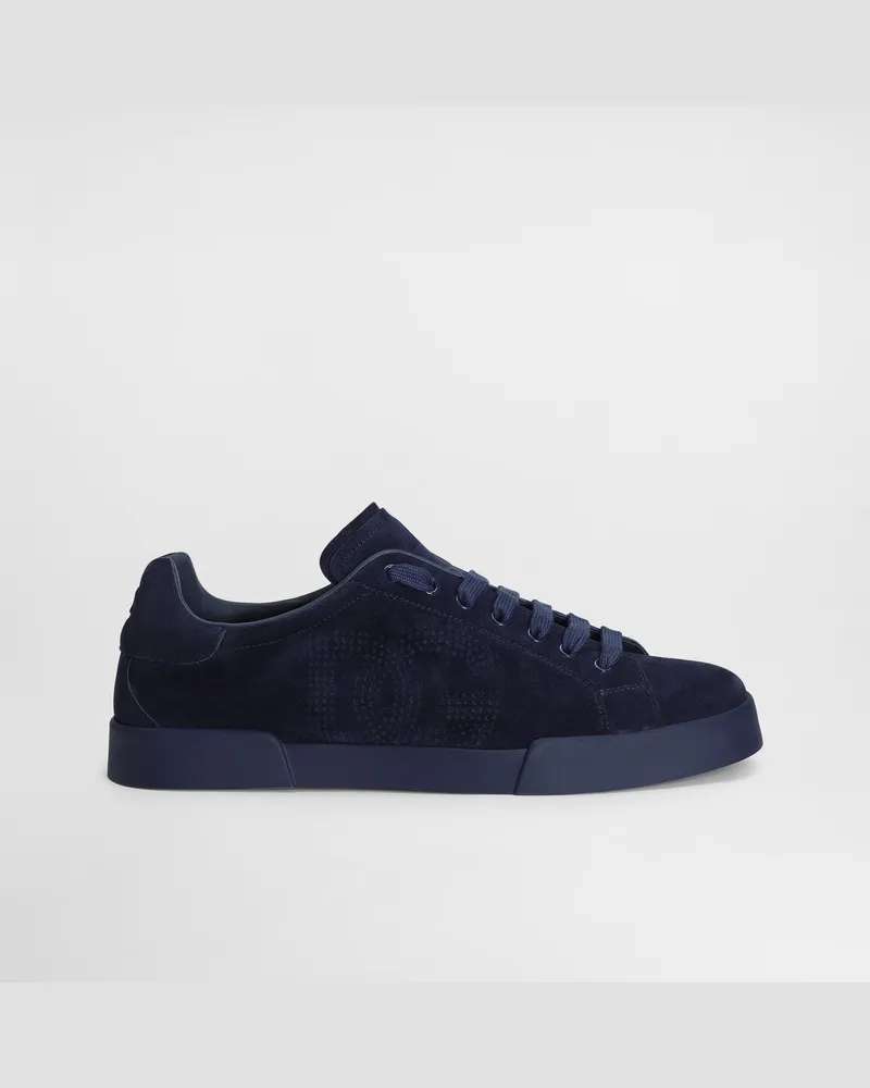 Dolce & Gabbana Sneaker Strobel Portofino Light In Pelle Di Vitello - Uomo Sneaker Blu Blu