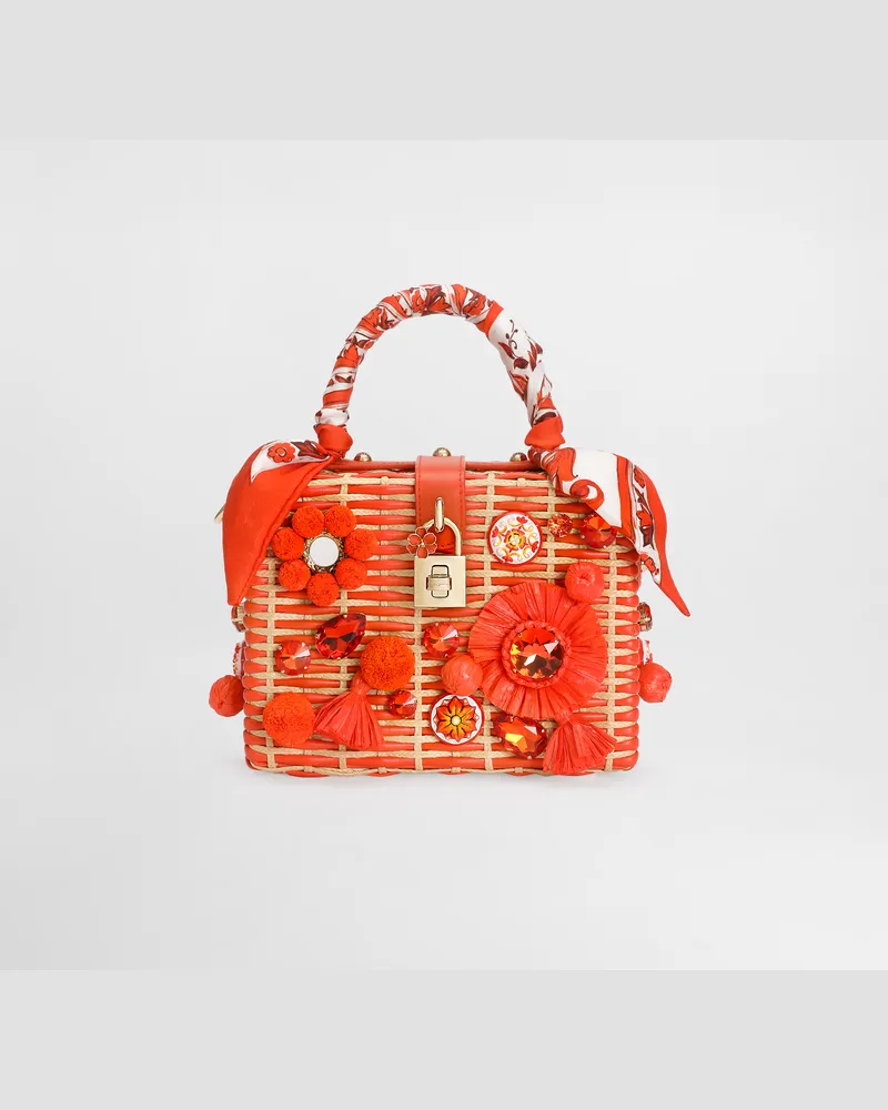 Dolce & Gabbana Borsa A Mano Dolce Box In Rafia - Donna Borse A Mano Multicolore Multicolore