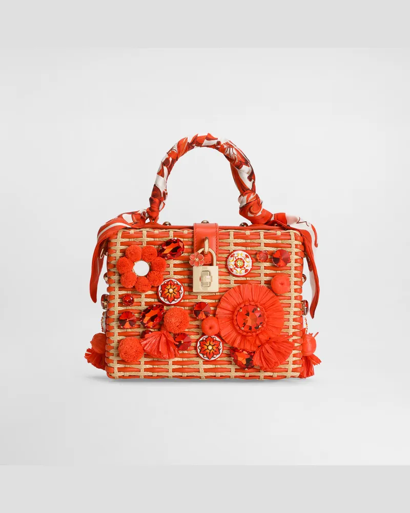 Dolce & Gabbana Borsa A Mano Dolce Box In Rafia - Donna Borse A Mano Multicolore Multicolore