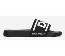 Slide Beachwear In Gomma Con Logo Dg - Uomo Sandali E Slide Multicolore Gomma
