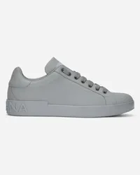 Dolce & Gabbana Sneaker Portofino In Pelle Di Vitello - Uomo Sneaker Grigio Pelle Grafite