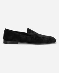 Dolce & Gabbana Pantofola In Velluto - Uomo Driver E Mocassini Nero Velluto Nero