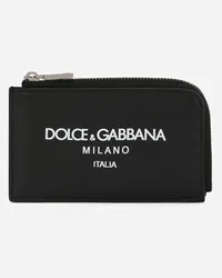 Dolce & Gabbana Portacarte In Pelle D Vitello Con Logo - Uomo Portafogli E Piccola Pelletteria Nero Pelle Dg