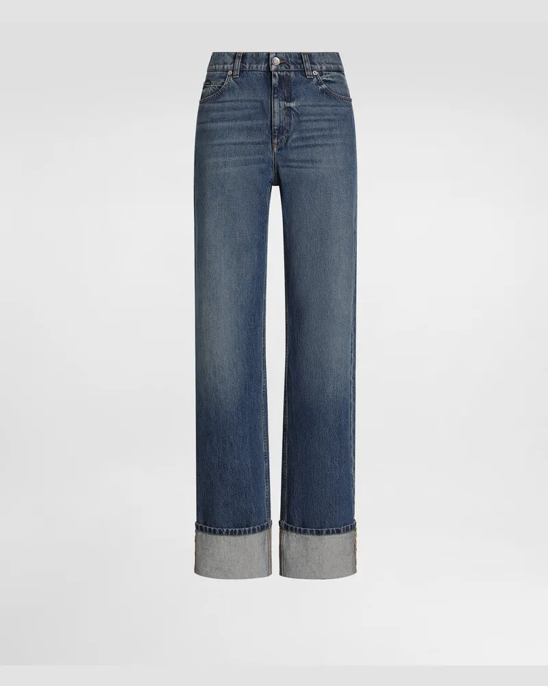 Dolce & Gabbana Pantaloni 5 Tasche In Denim - Donna Denim Multicolore Variante