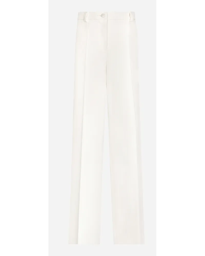 Dolce & Gabbana Pantaloni Flare In Doppio Crêpe - Donna Pantaloni E Shorts Bianco Seta Bianco