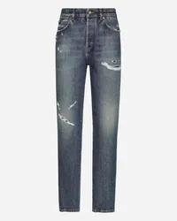 Dolce & Gabbana Jeans In Denim Con Rotture - Donna Denim Multicolore Variante